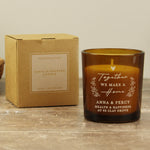 Personalised Engraved Home Amber Glass Candle