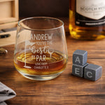 Personalised Best By Par Glass & Whisky Stones