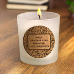 Personalised Floral Cork Label Candle Jar