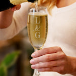 Personalised Couples Initials Flute Glass