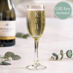 Personalised Couples Initials Flute Glass