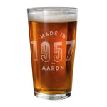 Personalised Made in Pint Glass