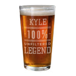 Personalised Unfiltered Legend Pint Glass