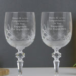Personalised Pair of Crystal Wine Glasses