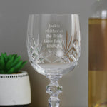 Personalised Cut Crystal Wine Glass