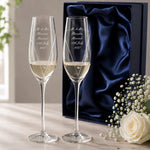 Personalised Hand Cut Heart Pair of Flutes with Gift Box
