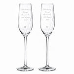 Personalised Hand Cut Heart Pair of Flutes with Gift Box