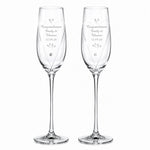 Personalised Hand Cut Little Hearts Pair of Flutes with Gift Box