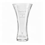Personalised Mr & Mrs Large Hand Cut Diamond Effect Heart Vase