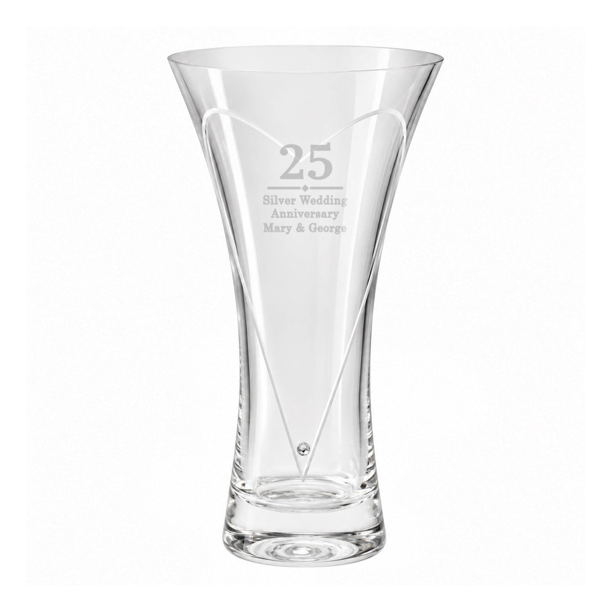 Personalised Special Year Diamond Effect Heart Vase