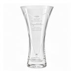 Personalised Leaf Motif Hand Cut Diamond Effect Heart Vase