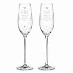 Personalised Hand Cut Heart Celebration Pair of Flutes with Gift Box