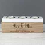 Personalised Free Text Triple Tea Light Box