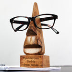 Personalised Wooden Nose-Shaped Glasses Holder