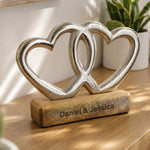 Personalised Free Text Double Heart Ornament