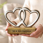 Personalised Free Text Double Heart Ornament