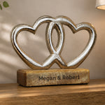 Personalised Free Text Double Heart Ornament