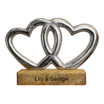 Personalised Free Text Double Heart Ornament