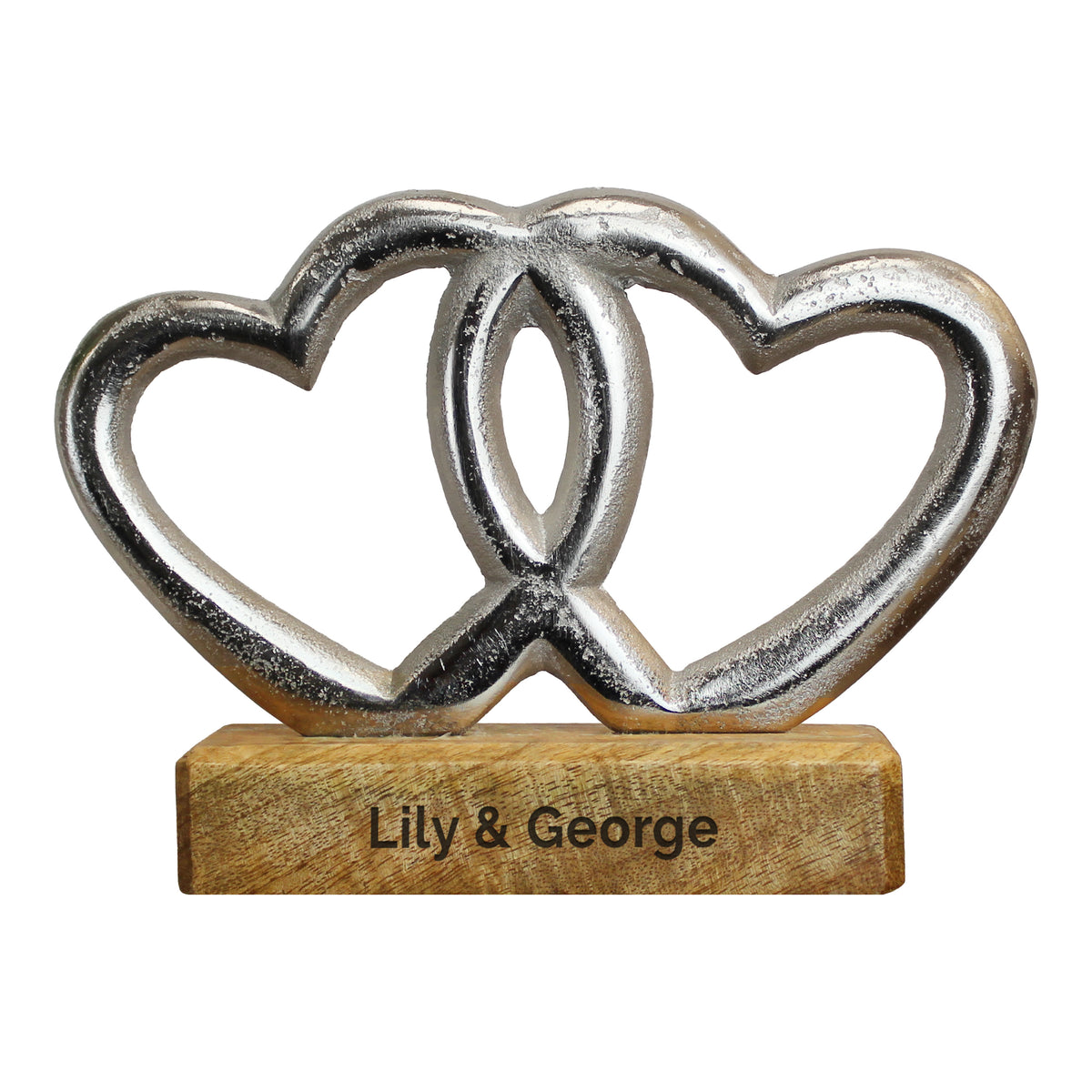 Personalised Free Text Double Heart Ornament