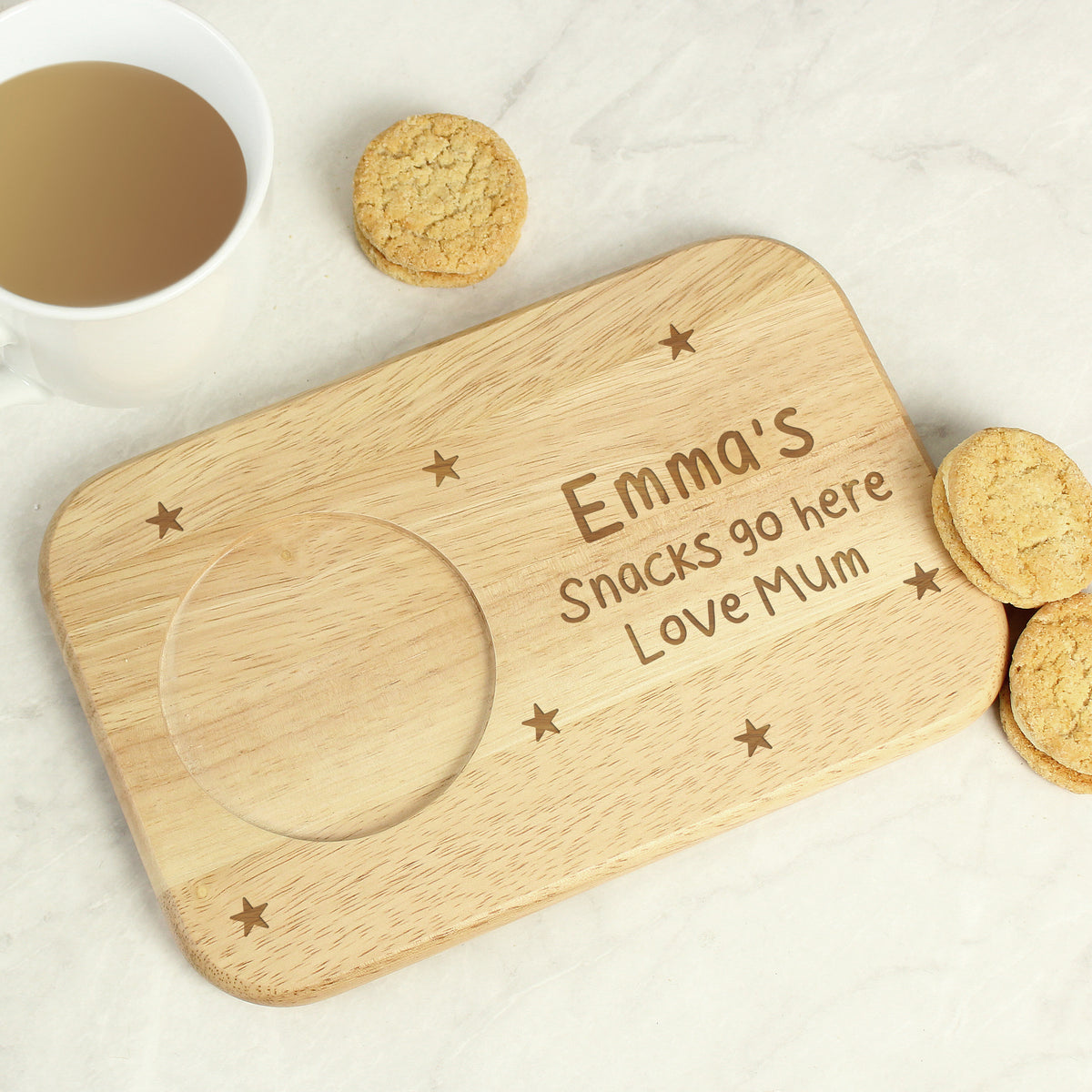 Personalised Stars Wooden Coaster Tray