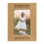 Personalised Godparents 6x4 Wooden Photo Frame