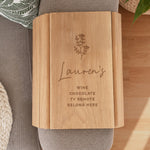 Personalised Floral Wooden Sofa Tray