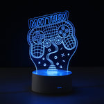 Personalised Name Gaming LED Colour Changing Night Light