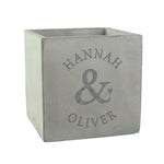 Personalised Ampersand Couples Concrete Plant Pot