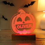 Personalised Pumpkin Wooden LED Light
