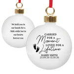 Personalised Carried For A Moment Bauble