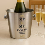 Personalised Couples Stainless Steel Ice Bucket