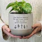 Personalised Floral Flecked Plant Pot