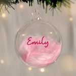 Personalised Pink Feather Bauble