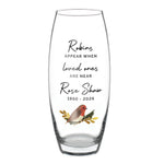 Personalised Robins Appear Bullet Vase