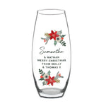 Personalised Poinsettia Bullet Vase