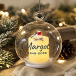 Personalised Robin Memorial LED Candle Bauble