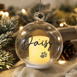 Personalised Pawprint Memorial LED Candle Bauble