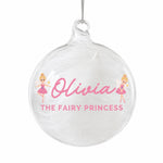 Personalised Fairy White Feather Bauble