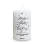 Personalised Godparent Pillar Candle