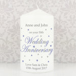 Personalised Anniversary Pillar Candle