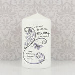 Personalised Flower Pattern Pillar Candle