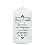 Personalised Sentiments 'Those We Love' Pillar Candle