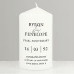Personalised Couples Pillar Candle