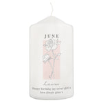 Personalised Birth Flower Pillar Candle