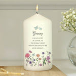 Personalised Wild Flowers Pillar Candle