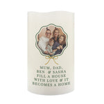 Personalised Scallop Bow Photo Upload LED Candle