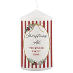Personalised Candy Cane Stripe Pillar Candle