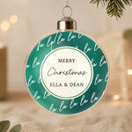 Personalised Fa La La Glass Bauble