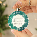 Personalised Fa La La Glass Bauble