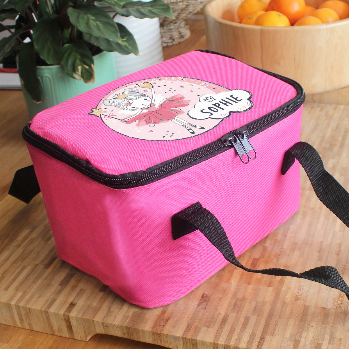 Personalised Princess Ballerina Pink Lunch Bag